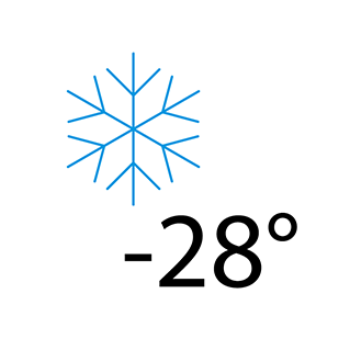 Guaranteed operation down to -28°C Guaranteed operation down to -28°C